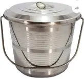 سطل استیل ظرفیت ۵ لیتر درب دار