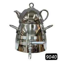 کتری قوری استیل ورق یک میل ضخیم 4لیتری برند (اس لوکس) کد 9040