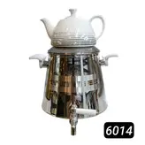 کتری قوری استیل ورق یک میل ضخیم دسته باکالیت 6 لیتری برند (اس لوکس )کد 6014
