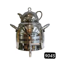 کتری قوری استیل ورق یک میل ضخیم کف چدن 6لیتری برند(اس لوکس)کد9045