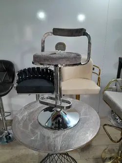 صندلی اپن کانترجزیره بار مدل زیمر پشت دار کروم