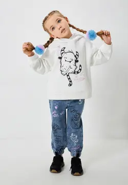 لگ پاییزه دخترانه اچ اند ام مدل رنگین کمان رنگ مشکی