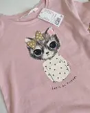 تی شرت دخترانه اچ اند ام طرح گربه