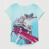 تی شرت دخترانه اچ اند ام طرح سگ و گربه(کات لیبل)