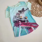 تی شرت دخترانه اچ اند ام طرح سگ و گربه(کات لیبل)