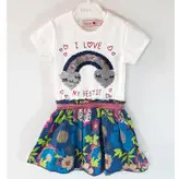 پیراهن دخترانه بوبولی مدل رنگین کمان پولک برگردان