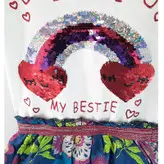 پیراهن دخترانه بوبولی مدل رنگین کمان پولک برگردان