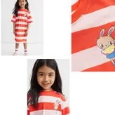 پیراهن دخترانه اچ اند ام مدل راه راه(کات لیبل)