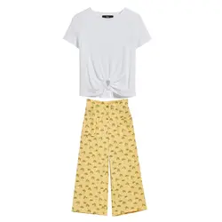 ست تی شرت شلوار دخترانه مدل نخل