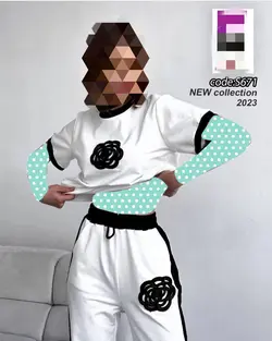 ست تیشرت و‌ شلوار بگ‌ ویسکوز فول کشی عالی چاپ کاتر کره ای فری ۳۶ تا ۴۲ به ۴۴ جذب تن شیک