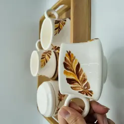 فنجان و قندان دستساز برگ انجیری