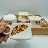 فنجان و قندان دستساز برگ انجیری