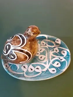 کبک سرامیک شعر نوشته دستساز توانا سران