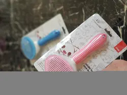 برس تخلیه دار موی سگ و گربه مدل بیضی
