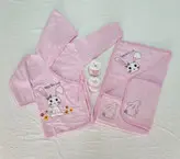 حوله نوزادی ۵ تکه طرح خرگوش صورتی