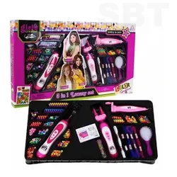 ست دخترانه 3 کاره با لوازم 279  🌟3 دستگاه بافت مو | مهره بافی | دستبند بافی