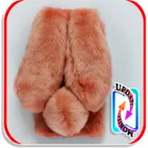 قاب خزدار خرگوشی پشمالو عروسکی مناسب برای گوشی موبایل سامسونگ S21 ULTRA