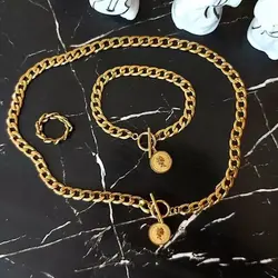 بدلیجات زیور الات سرویس کارتیری استیل رنگ ثابت زنانه کد ۱۹۰۸