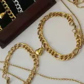 ست دستبند دوستی دوتایی کارتیر فیگارو عاشقانه با قفل آهنربایی قلبی کد ۹۰۰۴