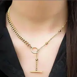 گردنبند ترکیبی کارتیر با قفل T کد ۱۲۱۹