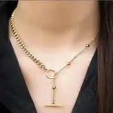 گردنبند ترکیبی کارتیر با قفل T کد ۱۲۱۹