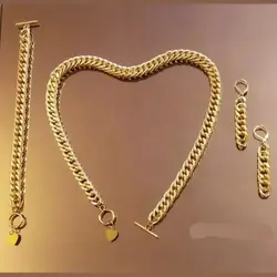 بدلیجات زیورالات ست کارتیری طلایی استیل رنگ ثابت کد ۱۹۰۹