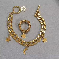 بدلیجات زیور الات دستبند و انگشتر کارتیری استیل طلایی کد ۱۳۱۲