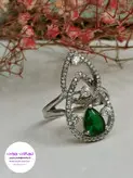 انگشتر نقره زنانه وزن ۵.۷ گرم نگین مخراج ایتالیایی💎