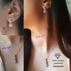 نیم ست نقره طرح جواهر عیار۹۲۵ کد۲۰۱۲وزن ۷.۵گزم