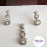 نیم ست نقره طرح جواهر عیار۹۲۵ کد۲۰۱۲وزن ۷.۵گزم