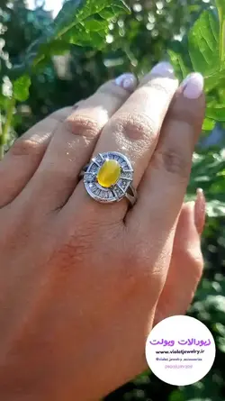 انگشتر نقره طرح جواهر شرف الشمس زنانه عیار ۹۲۵ کد۲۰۱۵
