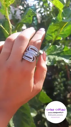 انگشتر نقره نگین باگتی طرح جواهر نقره ایتالیا کد۲۰۱۲