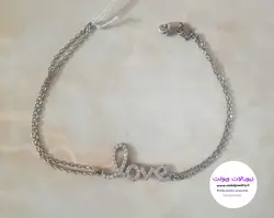 دستبند نقره زنانه و دخترانه love وزن ۳گرم عیار ۲۹۵ کد ۰۰۶