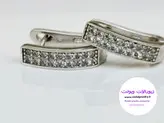 گوشواره حلقه ای نقره نگین دار وزن ۳.۸ گرم قطر ۱ سانت کد ۰۳۸