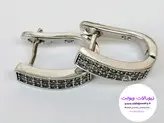 گوشواره حلقه ای نقره نگین دار وزن ۳.۸ گرم قطر ۱ سانت کد ۰۳۸