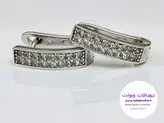 گوشواره حلقه ای نقره نگین دار وزن ۳.۸ گرم قطر ۱ سانت کد ۰۳۸