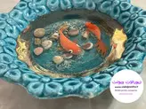 ماهی قرمز سه بعدی عید رزینی ظرف سفالی