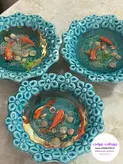 ماهی قرمز سه بعدی عید رزینی ظرف سفالی