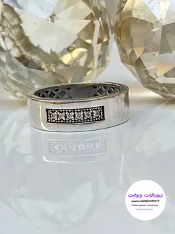 حلقه نقره تک اسپرت مردانه و زنانه نگین دار وزن ۴.۷ گرم کد ۱۴۱۶