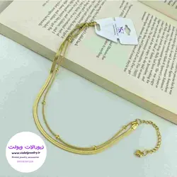 پابند دولاین ماری و زنجیرتوپی طلایی استیل