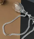 ست گردنبند و دستبند کارتیر نقره ای جنس آلومینیوم