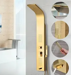 پنل دوش(شاور پانل)طلایی براق و مات گلوسی(GLOSSY)(ترک)