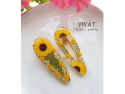 گیره مو رزینی طرح آفتابگردان
