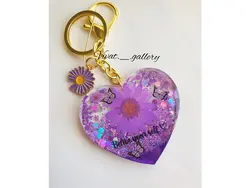 جاکلیدی _ سرکلیدی رزینی با گل طبیعی طرح پریسا