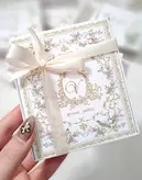 بوکمارک رزینی با گل طبیعی طرح موژان