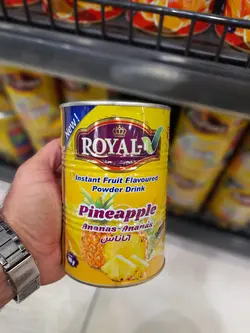 پودر شربت فوری 900 گرمی رویال با طعم آناناس طعم کلاسیک آناناس،غلیظ و درجه یک