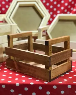 سبد چوبی دسته دار ( باکس چوبی )