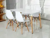 میز و صندلی غذاخوری ۴نفره ایمز پایه چوبی ایفلی آریا