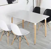 میز و صندلی غذاخوری ۴نفره ایمز پایه چوبی ایفلی آریا