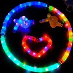 فیجت ضد استرس دنیای سرگرمی های کمیاب مدل پاپ تیوب چراغ دار کد DSK-A553 مجموعه 3 عددی